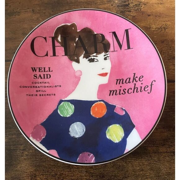 KATE SPADE Decorative Plate Make Headlines CHARM by Lenox 6” New - Picture 1 of 3